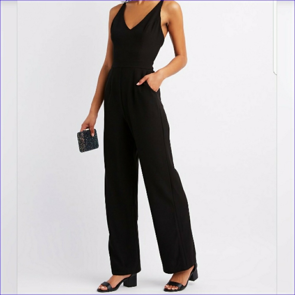 V-neck Wide Leg Jumpsuit